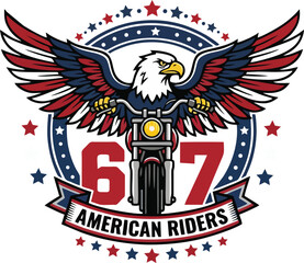 Fototapeta premium 67 American Rider Svg, USA 6 7 Six Seven 250th Anniversary Png, 67 USA Patriotic Eagle Design 67 Freedom Bald Eagle, 250 Years of freedom PNG
