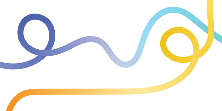 Abstract colorful wavy lines with smooth gradient transition on a simple backdrop for modern graphic design and creative background concepts