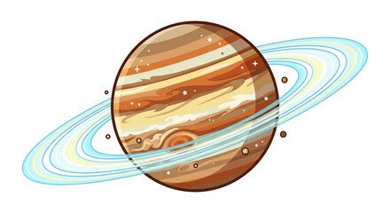 Illustration of the planet Saturn with rings around it. © Priyono ono