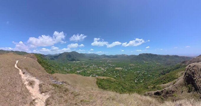 Aerial view of Valle de Anton crater with town in Panama