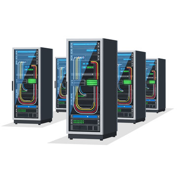 Server Rack Row - Modern Data Center Technology