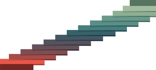 Obraz premium Abstract 3d illustration of a red carpet staircase on white background as a business growth concept and success symbol for career achievement