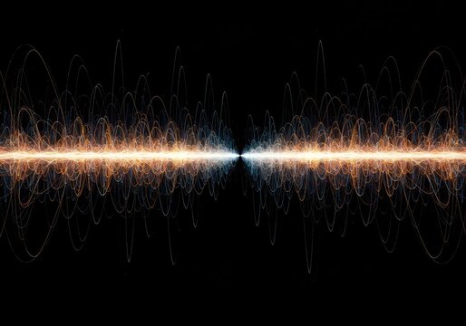 Abstract visualization of wave packets separating due to velocity differences, illustrating fundamental principles of physical dispersion and propagation ,sound ,packet ,separation