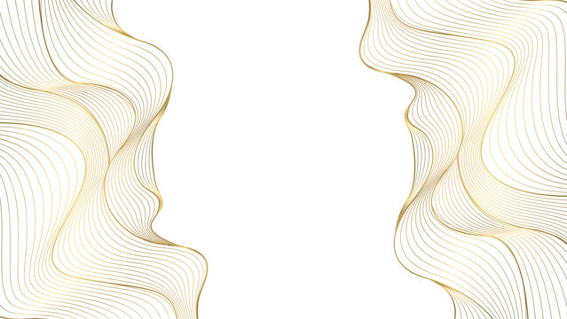 Abstract wavy lines pattern with yellow accents and soft flowing curves