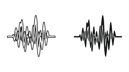 Vector sound wave patterns on white background for audio and music concepts © SHAHRIYAR RASEL