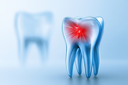 Toothache conceptual illustration isolated on white background