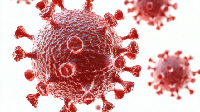 A vivid tablet of a virus particle, showcasing its spherical shape and protrusions.