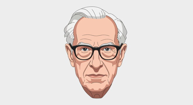 Elderly Man with Glasses.