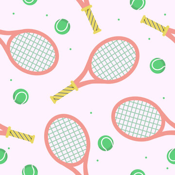 Cute tennis balls pattern background vector design