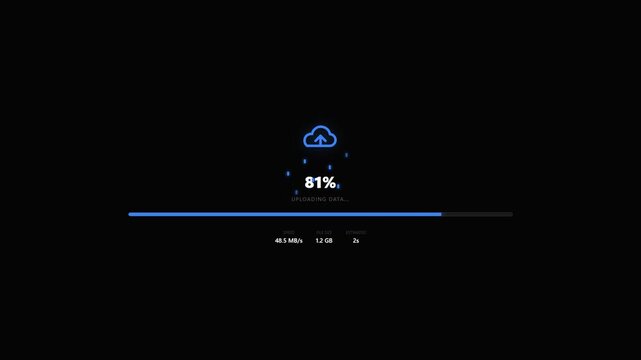 Cloud Upload Progress Bar 0% Loading Animation