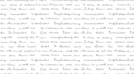 Fototapeta premium Seamless pattern of grey handwritten script text on a white background handwriting