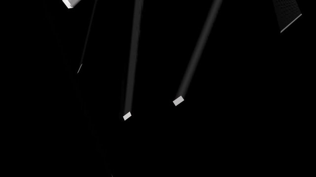 White paper documents falling from above overlay, flying sheets of white paper. Blank paper sheets falling down with luma matte, paper sheets flying and explosion effect.