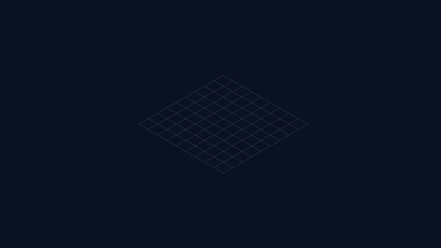 Blue isometric data blocks forming a structured grid on a dark background representing big data and cloud computing infrastructure