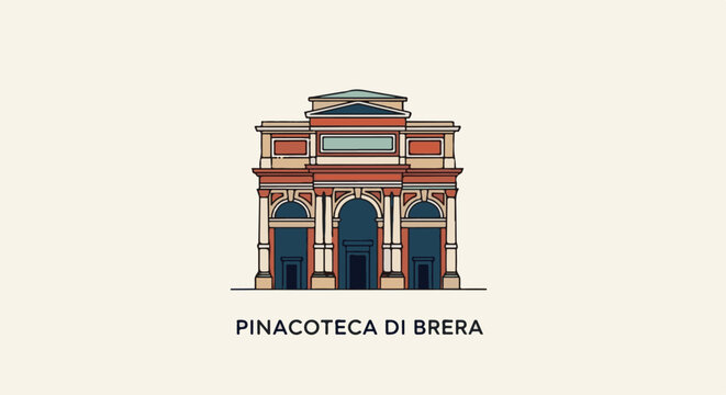 Stylized illustration of an ornate building with arched entrances