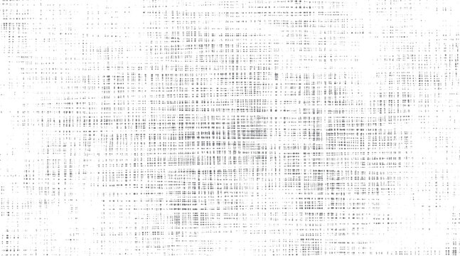 Abstract pattern of scattered gray dots and rectangles on a white background texture