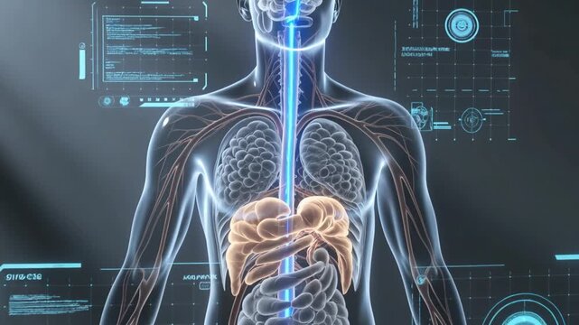 Human Digestive System Anatomy Internal Organs Scan