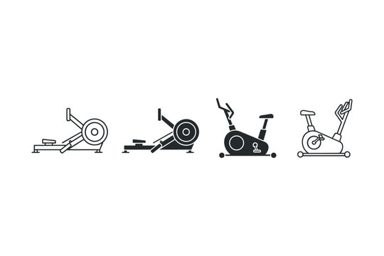 Fitness Equipment Icons Set