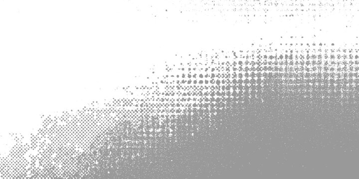 Gray and white abstract halftone pattern with scattered dots and textured areas