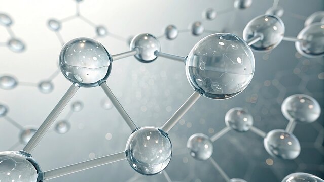 Molecular structure, crystal lattice, 3D chemistry model, science background