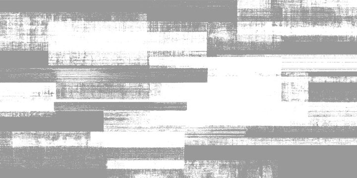 Abstract pattern of gray and white rectangular blocks with textured digital noise and horizontal lines