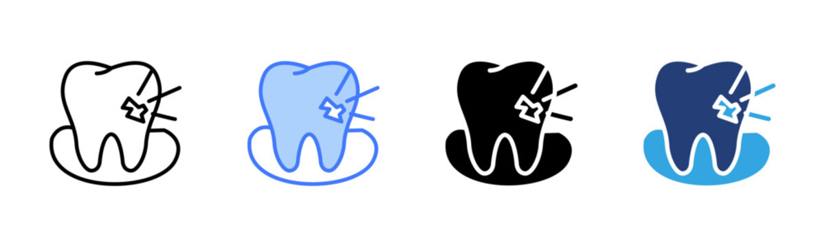 Gum Disease icon set multiple style collection