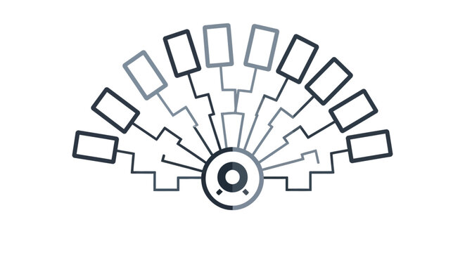 A graphic illustration of a network.