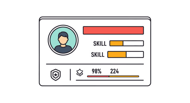 Infographic skill level rating profile.