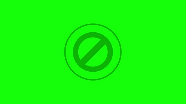 Looping stop prohibited blinking animation icon with restriction symbol for warning denial forbidden action and safety indication in systems