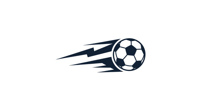 Dynamic Soccer Ball in Motion with Speed Lines.