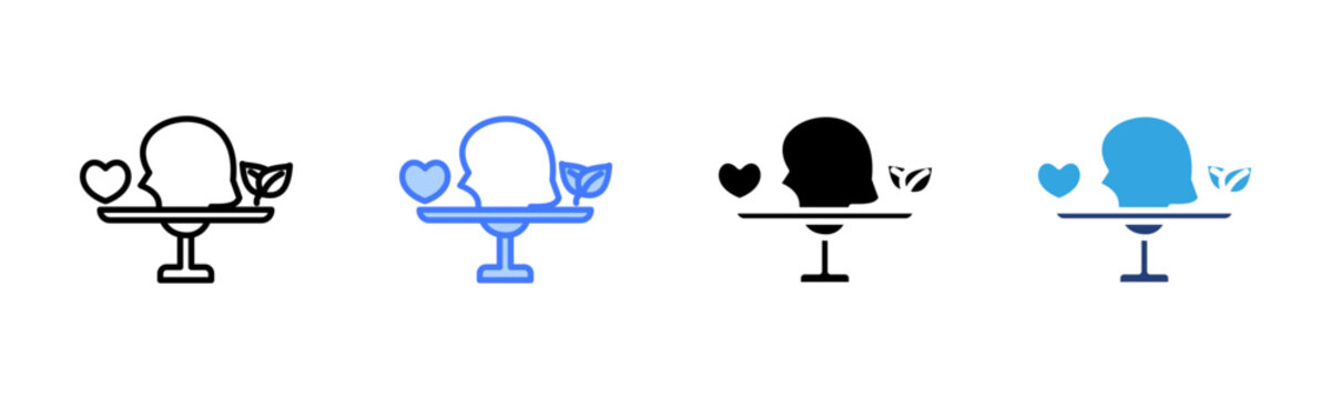 Mind Balance icon set multiple style collection
