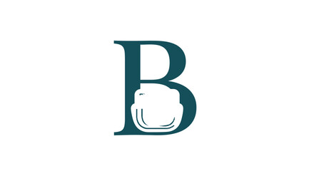 Elegant Serif Letter B with Abstract Interior Design Element © ragil