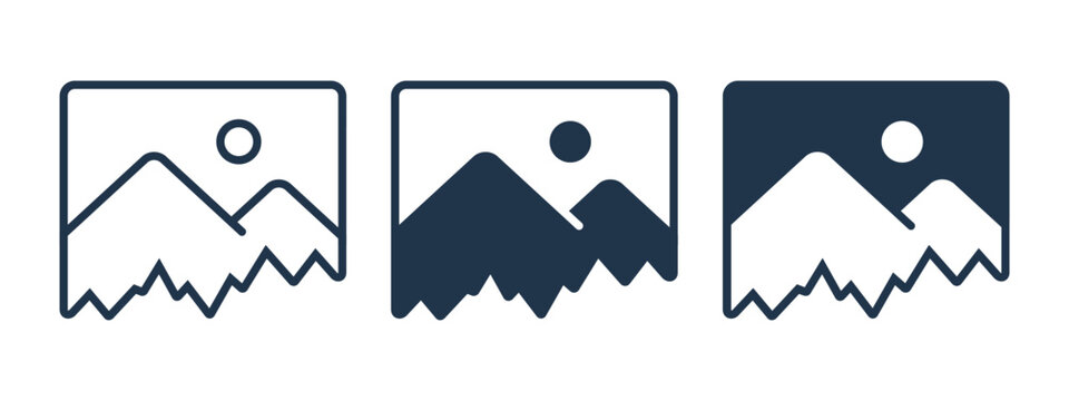 Ripped Image Icon with Torn Edges and Split Effect. Broken Media Symbol. Vector Illustration