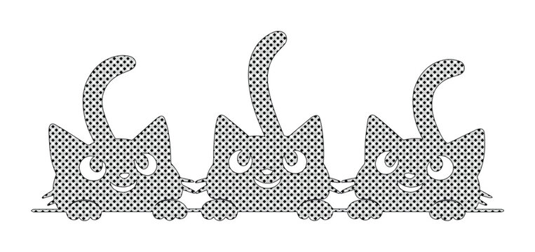 Cute black cat border vector, adorable feline graphic element, playful kitten design, charming animal illustration for kids' projects, pet-themed decor