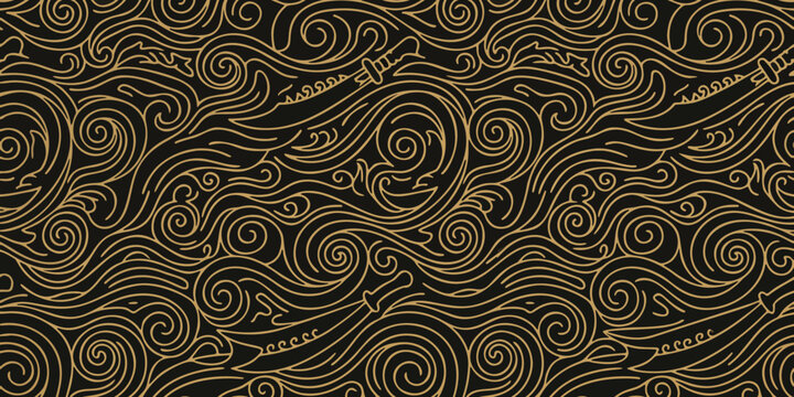 Traditional Indonesian Batik Parang Pattern Seamless Vector Illustration