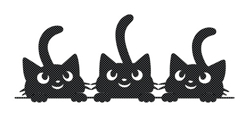 Cute black cat peeking border, playful kitten character illustration, adorable feline design element, charming animal vector graphic for kids' projects and pet-themed decor © Farzana