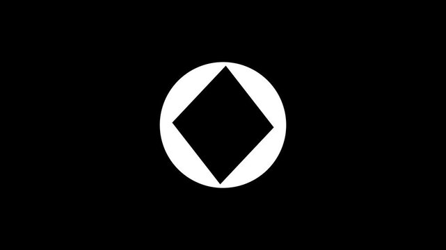 Minimalist white play button on black background isolated loopable animation