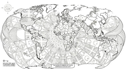 Fototapeta premium Flags of the World Poster – Global Nations Design