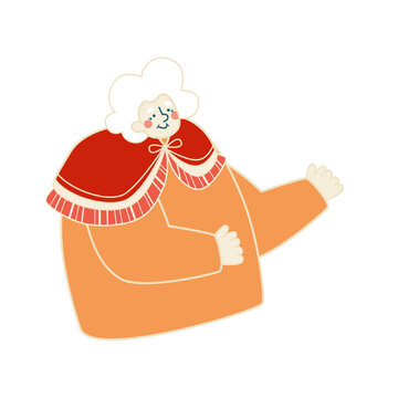 Friendly white hair granny