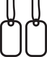 Naklejka premium A pair of military dog tags hangs suspended, a stark reminder of service, sacrifice, and identity.