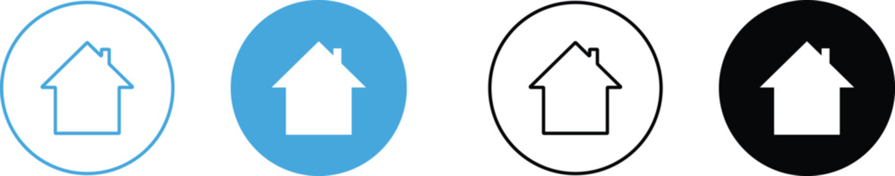 House icons in different colored circles