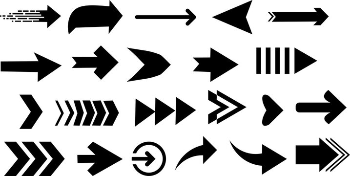 Road traffic direction arrows flat set. You-turn, left, right, two way, three way transportation direction arrow symbol Four-way arrows or paths Png