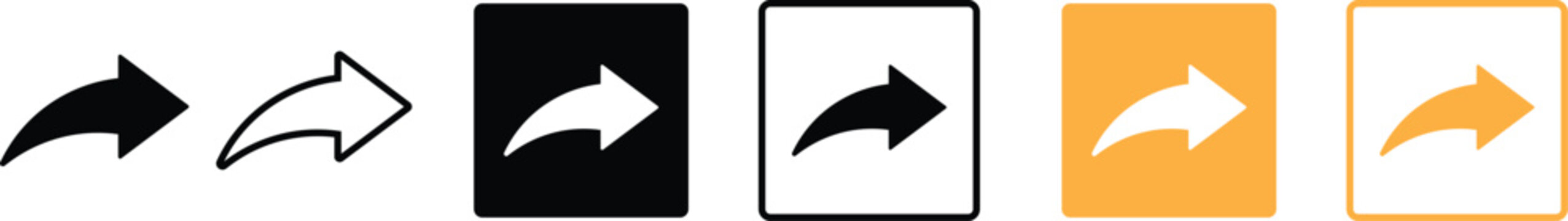 Collection of various right turn arrows