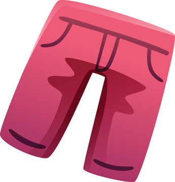 Cartoon pink pants with gradient style.