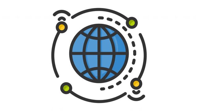 Animated global network icon