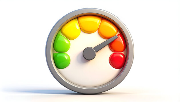 Speedometer Gauge Indicating Performance Level.