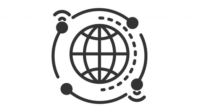 Animated global network icon