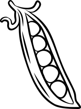 Open pea pod outline