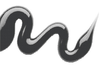 Fototapeta premium Retro halftone vector illustration of a snake shape isolated on white background