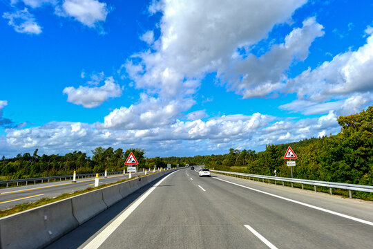 Autobahn A7 zwischen W&ouml;rnitz und Rothenburg ob der Tauber (Mittelfranken)
