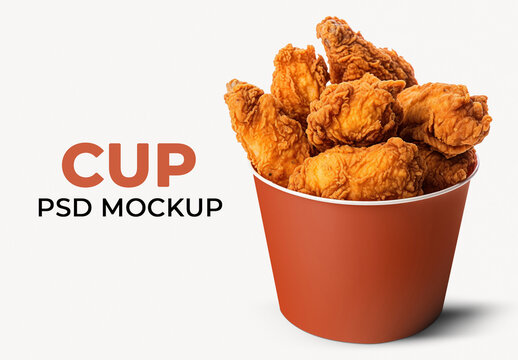 Fried Chicken Cup Mockup Design PSD